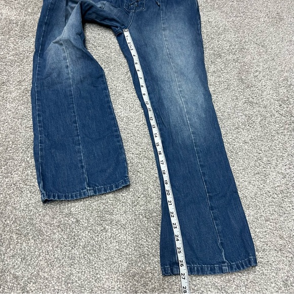 ULLA JOHNSON Jeans Womens Size 6 Blue Alex Lace Up Tie Waist Mid Rise Straight - Picture 2 of 9